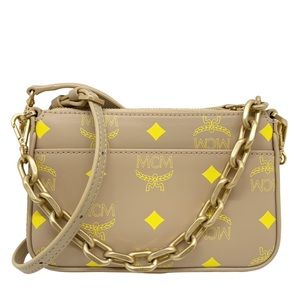 MCM New With Tags Logo Chain Mini 2 Straps Crossbody Pouch